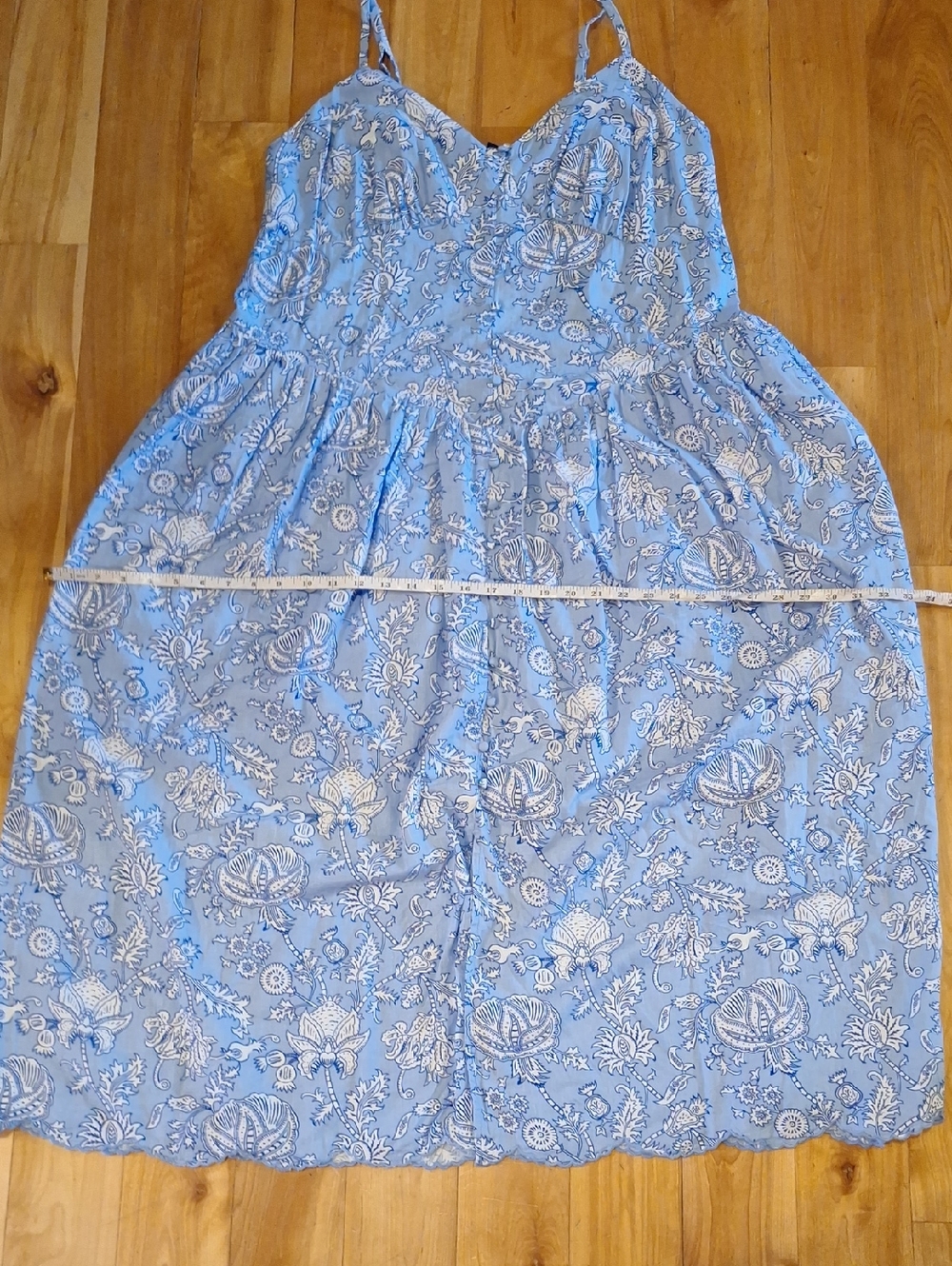 NWT Roller Rabbit x Target Blue & White Floral Basque Waist Midi Maxi Dress XXL - Picture 15 of 15
